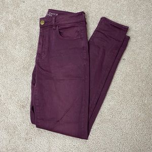 Maroon High Rise Jeggings
